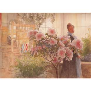Olieverf schilderij Azalea foto 1