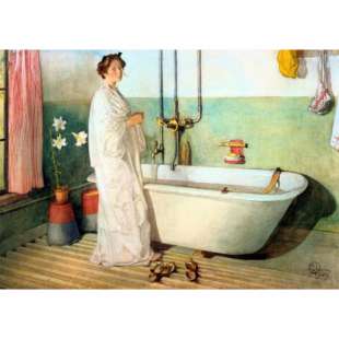 Schilderij Lisbeth prepares a bath foto 1