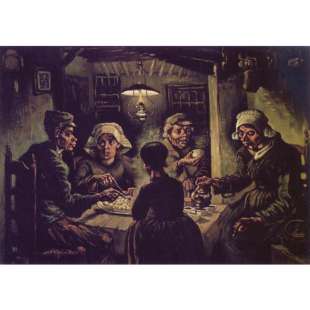 Reproductie schilderij De aardappeleters Van Gogh foto 1