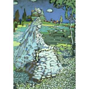 Schilderij Russian landscape woman foto 1