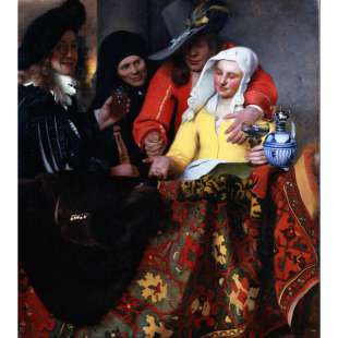 Olieverf schilderij De koppelaarster foto 2