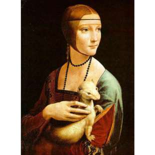 Schilderij De dame met de Hermelijn foto 1