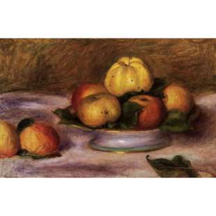 Olieverf schilderij Apples on a plate foto 1