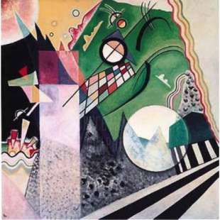 Olieverf schilderij Green Composition foto 1