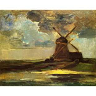 Olieverf schilderij Windmill in the Gein foto 1