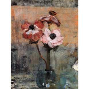 Olieverf schilderij Anemones in a vase foto 1