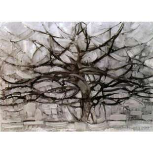 Olieverf schilderij The grey tree foto 1