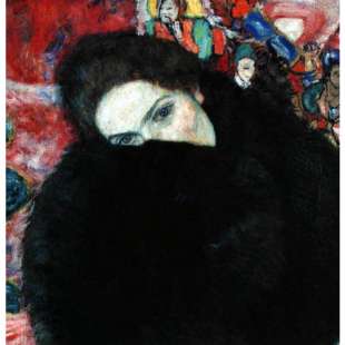 Olieverf schilderij Dame mit Muff foto 1