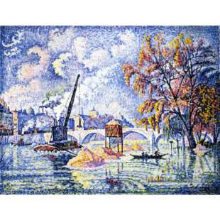 Schilderij Flood at the pont royal foto 1