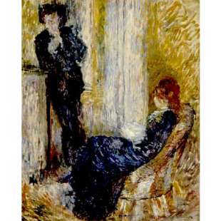 Olieverf schilderij By the fireplace foto 1