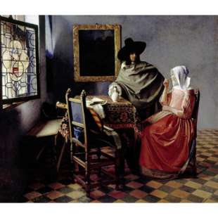 Olieverf schilderij het glas wijn foto 1