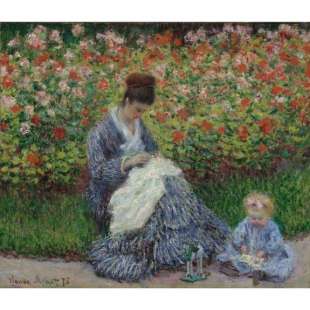 Schilderij Camille Monet and a child foto 1