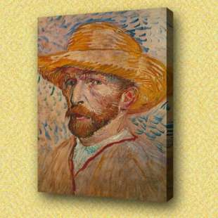 Olieverf schilderij Zelfportret stro foto 1