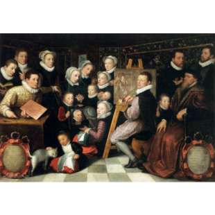 Schilderij otto van veen met familie foto 1