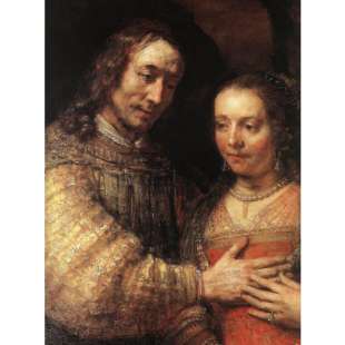 Olieverfschilderij Joodse bruidspaar foto 1