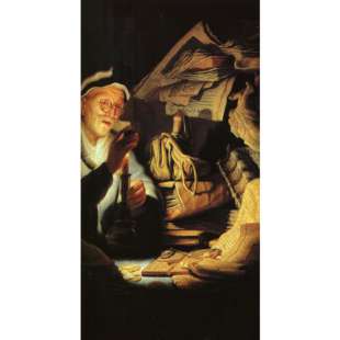 Schilderij De Money Changer foto 1