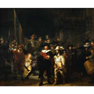 Reproductie Olieverf schilderij de Nachtwacht foto 1