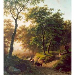Olieverf schilderij boomrijk foto 1