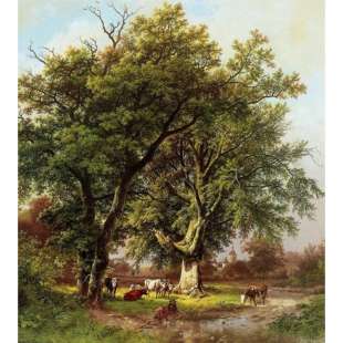 Schilderij berkeboom van kasteel Moyland foto 1