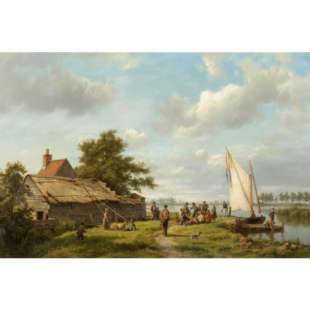 Olieverf Schilderij op de Zuiderzee foto 1