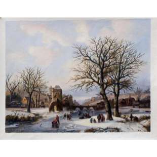 Olieverf schilderij Winterlandschap foto 1