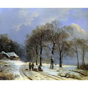 Olieverf schilderij  Winterlandschap 2 foto 1