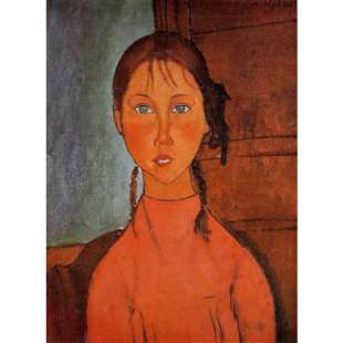 Schilderij Meisje met vlechten foto 1