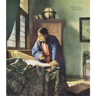 Olieverf schilderij De geograaf foto 1