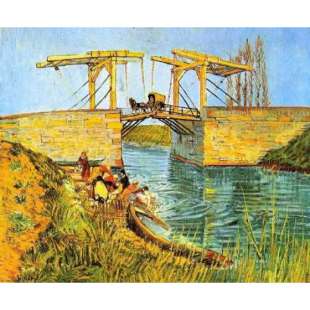 Schilderij ophaalbrug met rijtuig foto 1