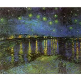 Schilderij Van Gogh Starry night over the Rhone foto 1