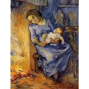 Schilderij A Mother With Baby foto 1