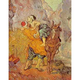 Schilderij The Good Samaritan After Delacroix foto 1