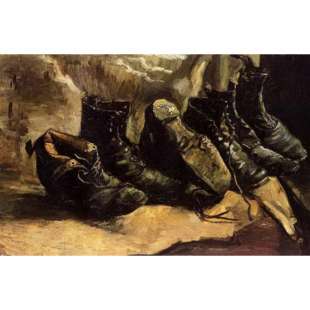 Schilderij Three pairs of shoes foto 1