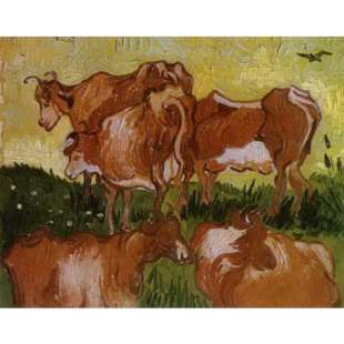 Schilderij vijf Koeien foto 1