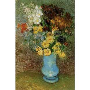 Schilderij Vase with Daisies and Anemones foto 1