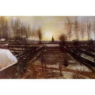 Schilderij The Parsonage Garden at Nuenen in the Snow foto 1