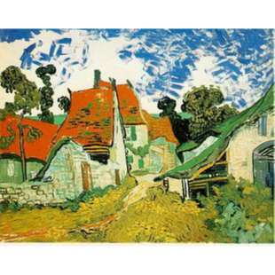 Schilderij Village street in auvers foto 1