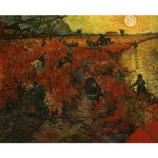 Schilderij The red vineyard foto 1