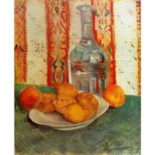 Schilderij Still Life with Decanter and Lemons on a Plate foto 1