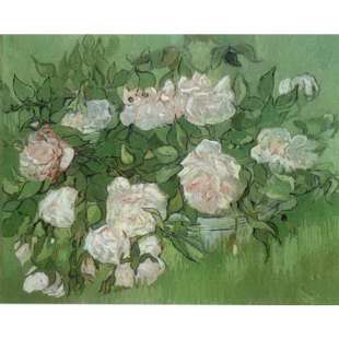 Schilderij Still Life With Pink and White Roses foto 1