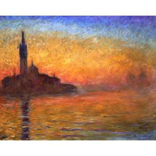 Schilderij Sunset in Venice foto 1