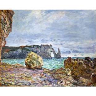 Schilderij Etretat Strand und Falaise d