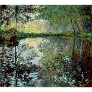Schilderij Reproductie Teich im Park von Montgeron foto 1