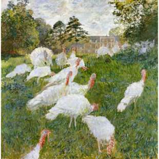 Schilderij Reproductie The Turkeys at the Chateau de Rottembourg, Montgeron foto 1