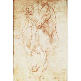 Schilderij Horse and Rider (Silverpoint) foto 1
