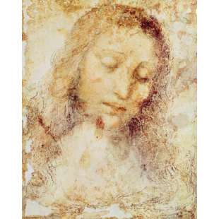 Schilderij Head of Christ - Pencil and wash foto 1