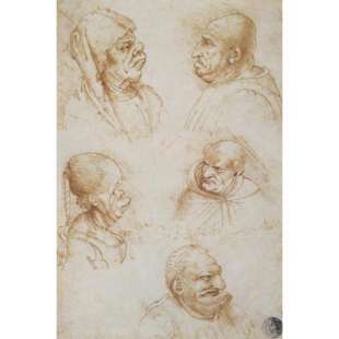 Schilderij Five Studies of Grotesque Faces foto 1