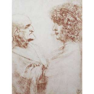 Schilderij Heads of an old man and a youth foto 1