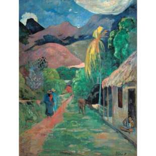 Schilderij Strasse auf Tahiti foto 1