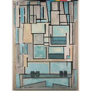 Schilderij Composition no. VI (Blue Façade) - 1914 foto 1
